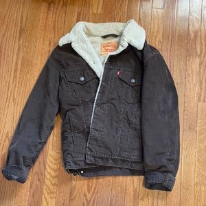 Brown Levi’s Corduroy Jacket With Sherpa Lining Size Medium